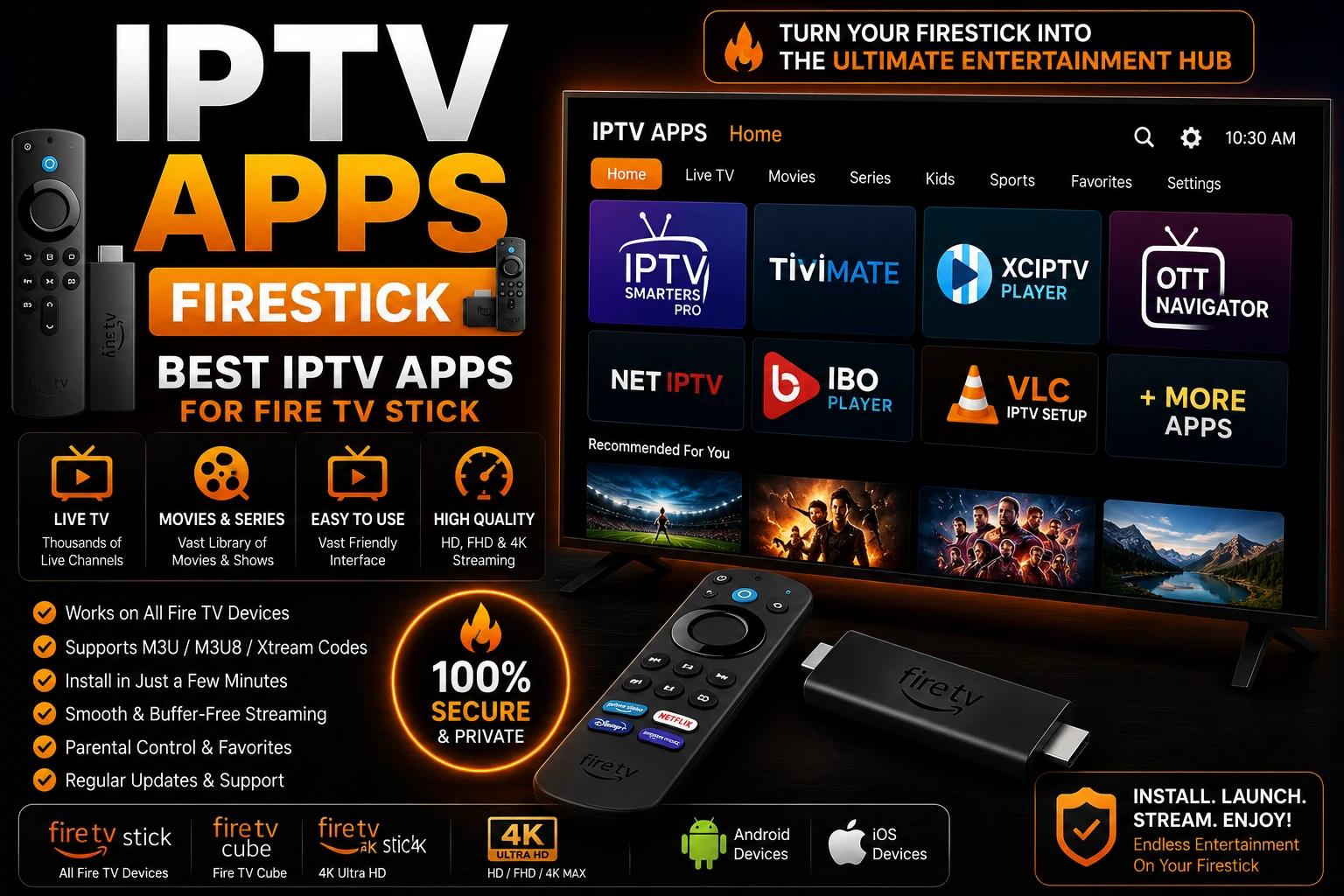 Best IPTV Apps for Firestick - Discover the best IPTV apps for Amazon Fire TV Stick. Complete guide covering TiviMate, IPTV Smarters, installation, setup, and troubleshooting.
