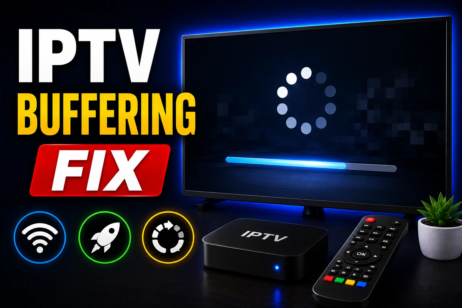 IPTV Buffering Fix - Fix IPTV buffering with our complete guide. 15 proven solutions to stop lag, freezing, and slow streaming. Works for all IPTV services and devices.