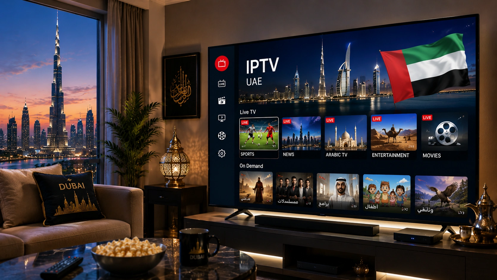 UAE IPTV streaming guide with Arabic channels and beIN Sports